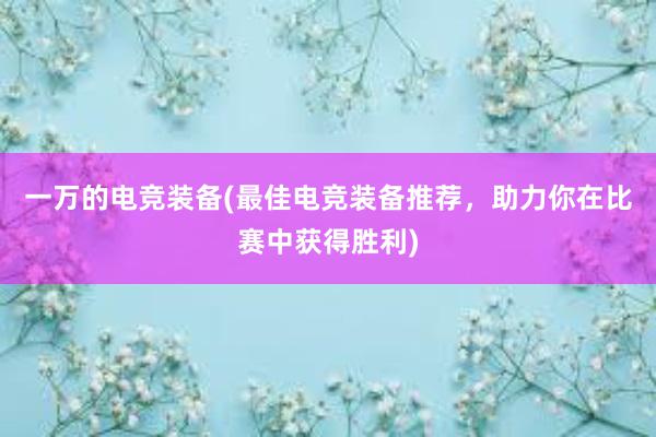 一万的电竞装备(最佳电竞装备推荐，助力你在比赛中获得胜利)