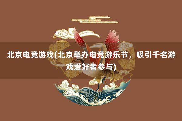 北京电竞游戏(北京举办电竞游乐节，吸引千名游戏爱好者参与)