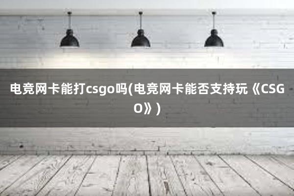 电竞网卡能打csgo吗(电竞网卡能否支持玩《CSGO》)