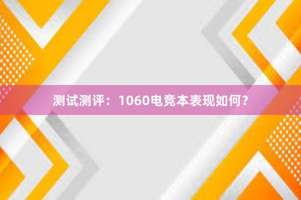 测试测评：1060电竞本表现如何？