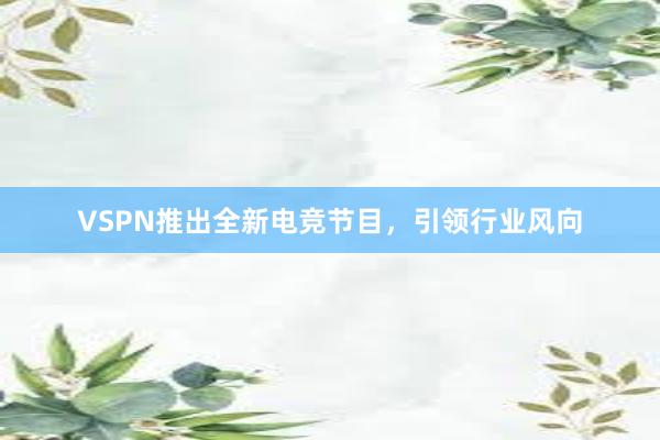 VSPN推出全新电竞节目，引领行业风向